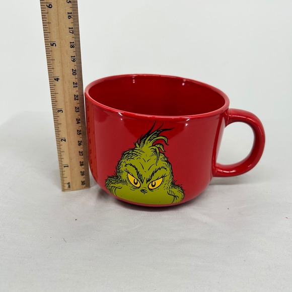 The Grinch Over-Sized Coffee/ Soup Mug~Red‎ 4.5" W 3.5" Tall - Picture 2 of 3